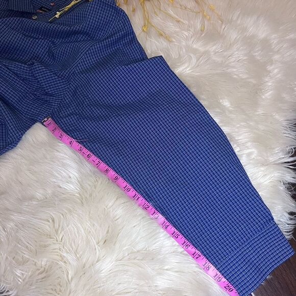 VanHeusen blue checkered collared button down sz 4XL (21-21.5) - Picture 5 of 5